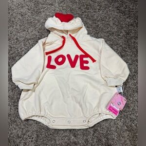 Cream and Red Love Bodysuit